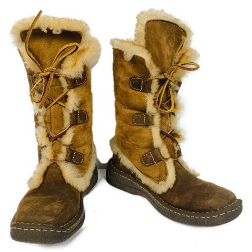 Born Lace Boots Leather Tan 7/38